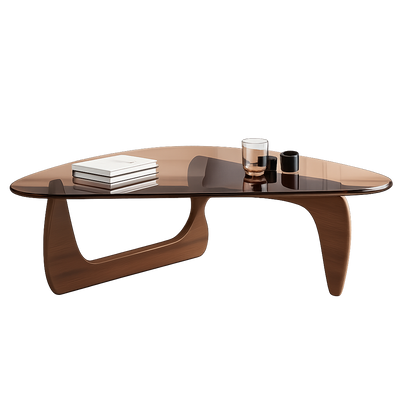 Table basse ovale en verre design scandinave