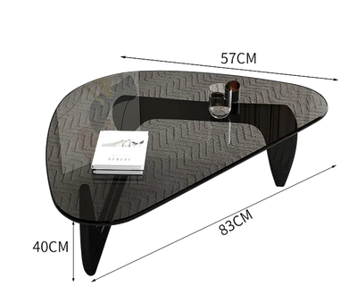 Table basse ovale en verre design scandinave