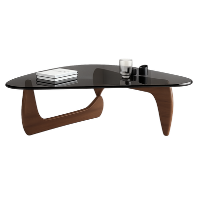 Table basse ovale en verre design scandinave