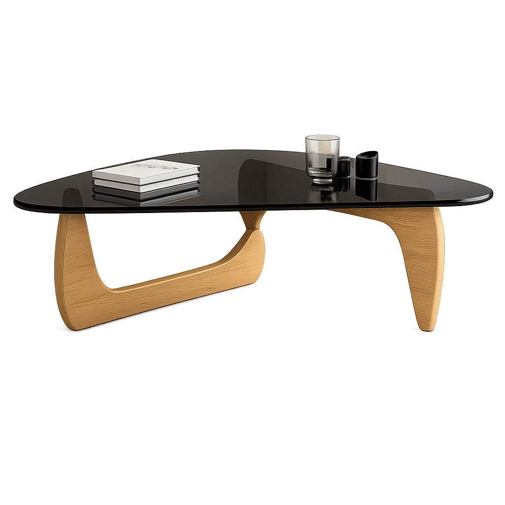 Table basse ovale en verre design scandinave