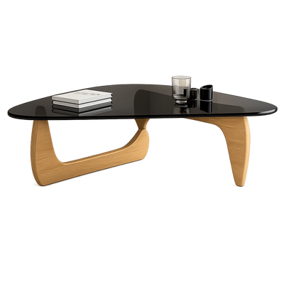 Table basse ovale en verre design scandinave