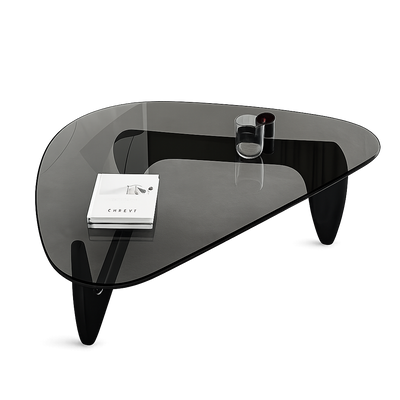 Table basse ovale en verre design scandinave