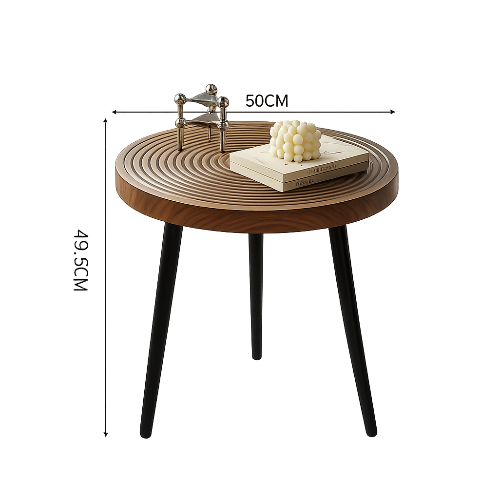 Table basse gigogne ronde japonaise en bois massif