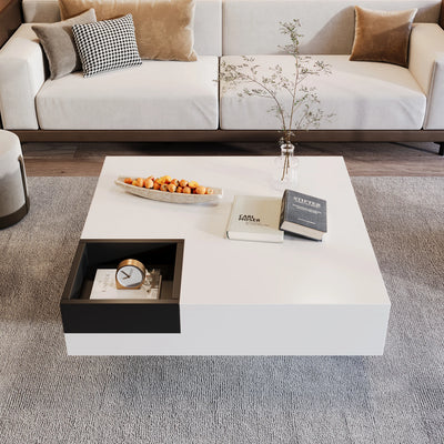 Table basse carrée avec LED et rangement amovible