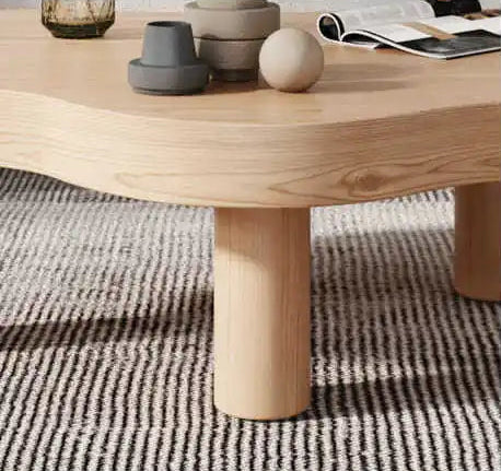 Table basse en bois massif forme nuage design