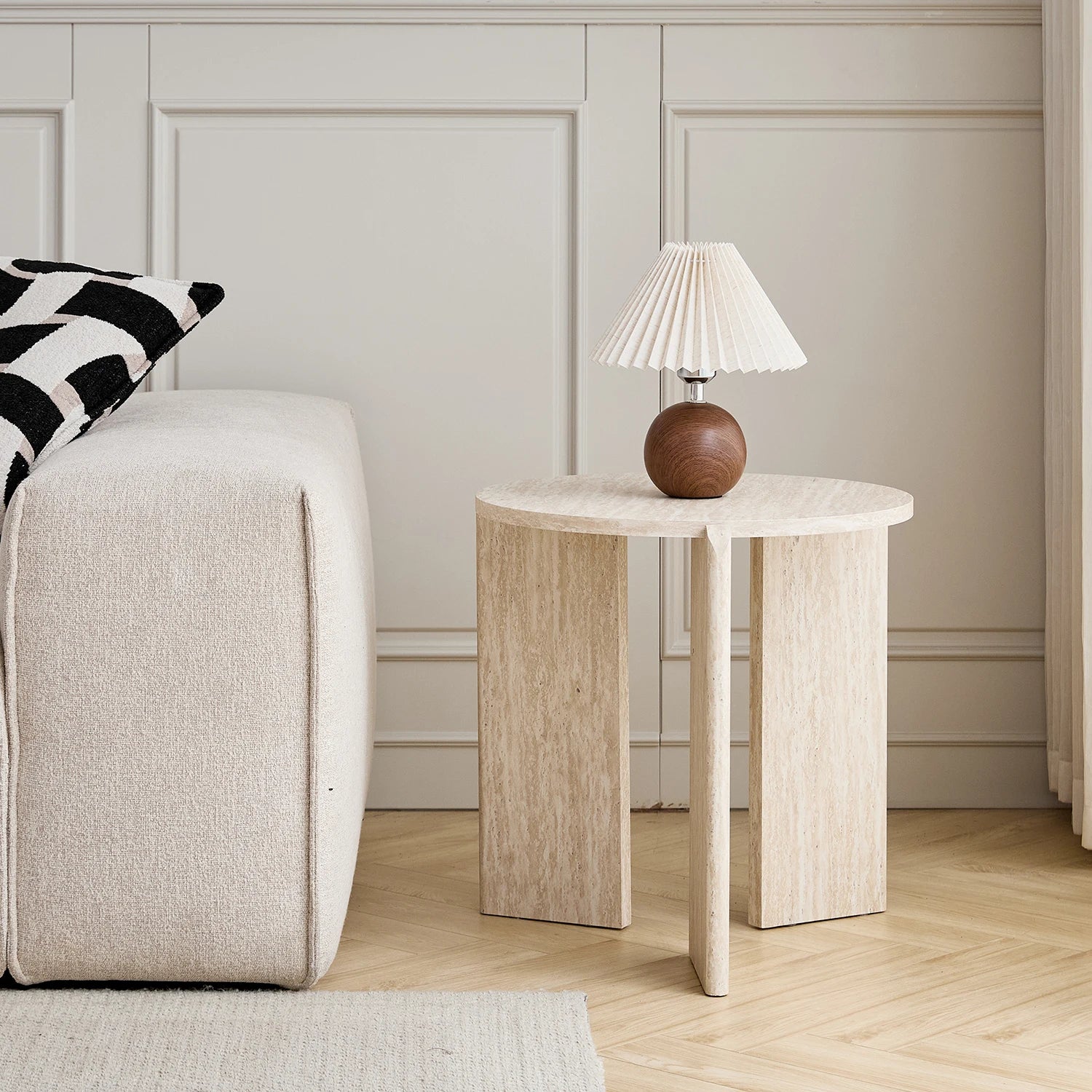 Table basse gigogne ronde en bois design scandinave