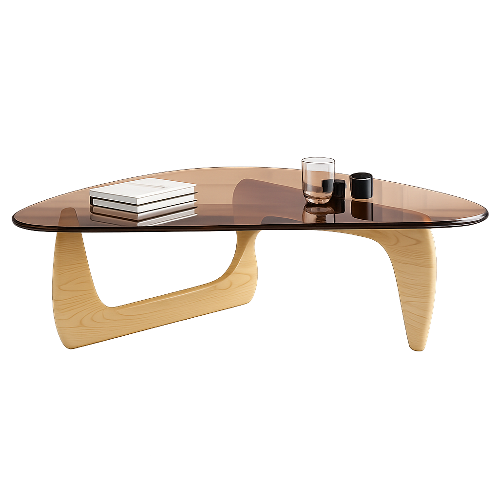 Table basse ovale en verre design scandinave