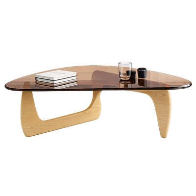 Table basse ovale en verre design scandinave