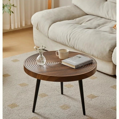 Table basse gigogne ronde japonaise en bois massif