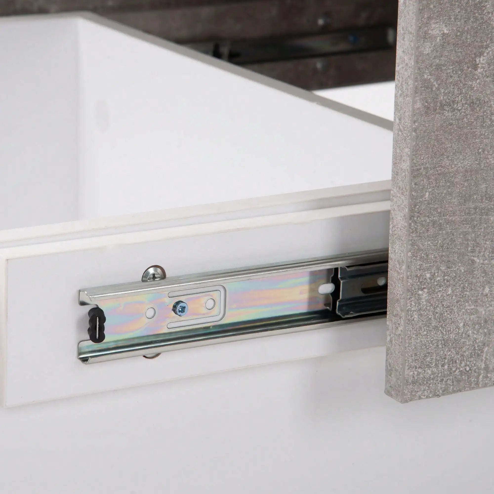 Table basse rectangulaire extensible avec rangements noire et blanche