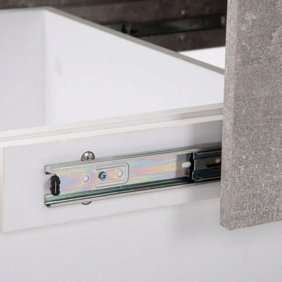 Table basse rectangulaire extensible avec rangements noire et blanche