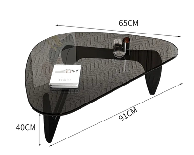 Table basse ovale en verre design scandinave