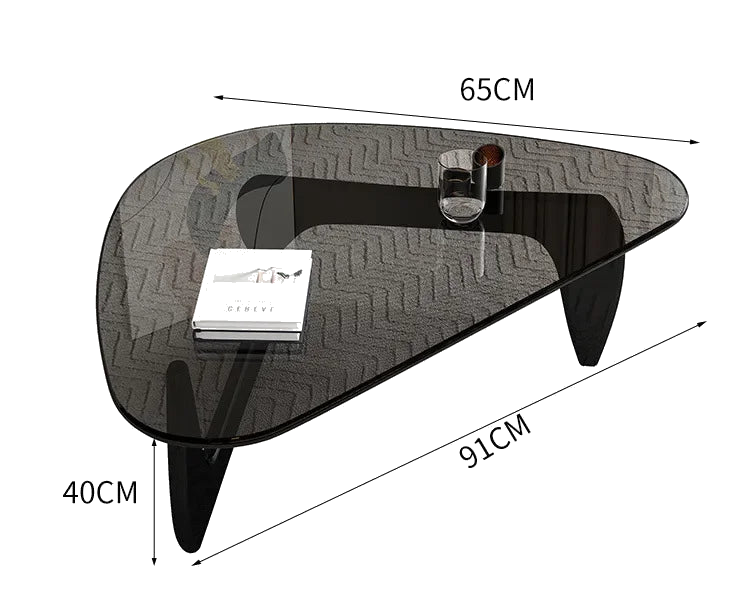 Table basse ovale en verre design scandinave