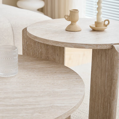 Table basse gigogne ronde en bois design scandinave