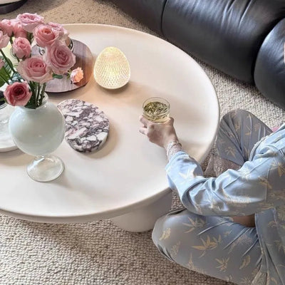 Table basse ronde en métal style minimaliste moderne