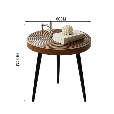 Table basse gigogne ronde japonaise en bois massif