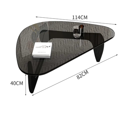 Table basse ovale en verre design scandinave