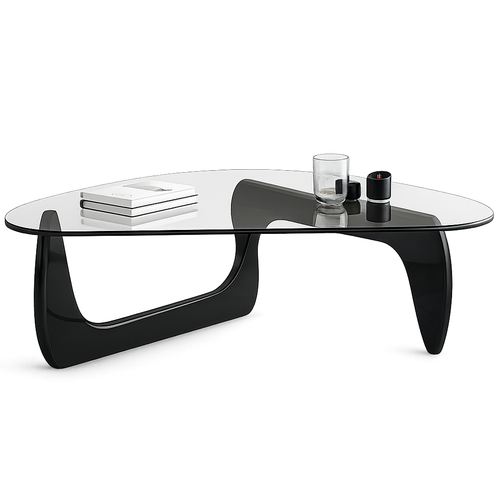 Table basse ovale en verre design scandinave