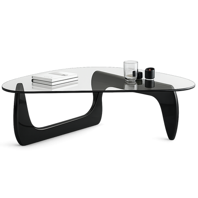 Table basse ovale en verre design scandinave