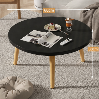 Table basse ronde en bois minimaliste