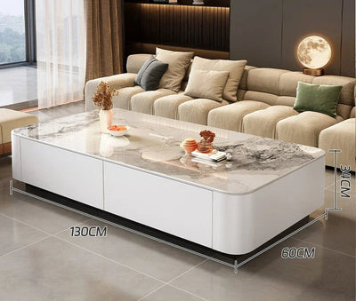 Table basse design italien rectangulaire en céramique