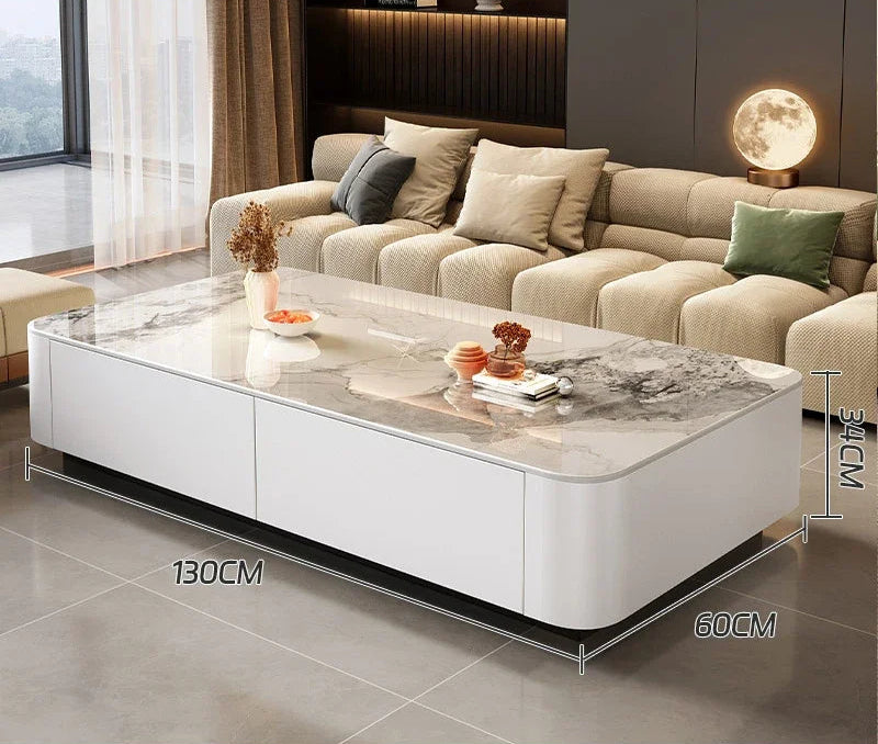 Table basse design italien rectangulaire en céramique