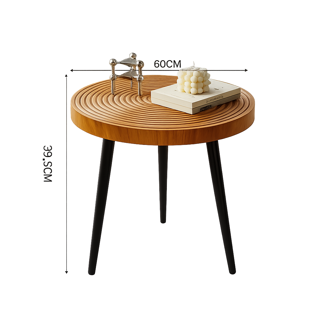 Table basse gigogne ronde japonaise en bois massif