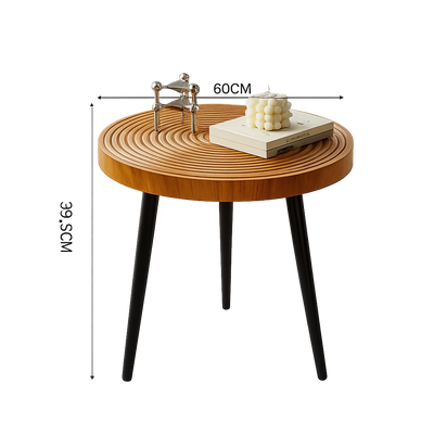 Table basse gigogne ronde japonaise en bois massif