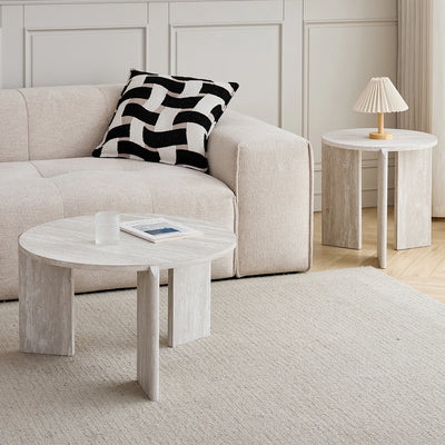 Table basse gigogne ronde en bois design scandinave