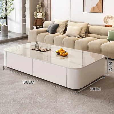 Table basse design italien rectangulaire en céramique