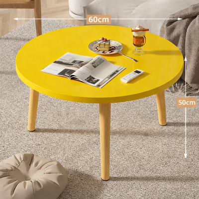 Table basse ronde en bois minimaliste