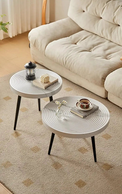 Table basse gigogne ronde japonaise en bois massif