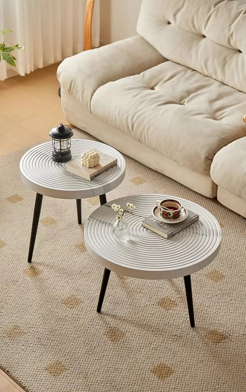 Table basse gigogne ronde japonaise en bois massif