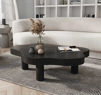 Table basse en bois massif forme nuage design