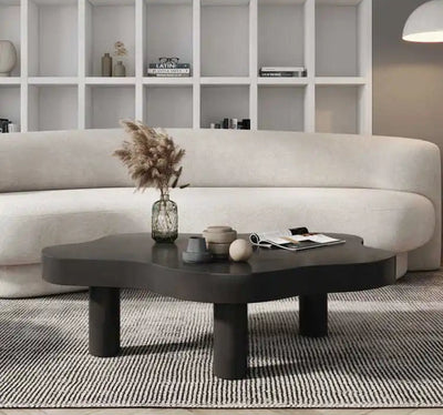 Table basse en bois massif forme nuage design