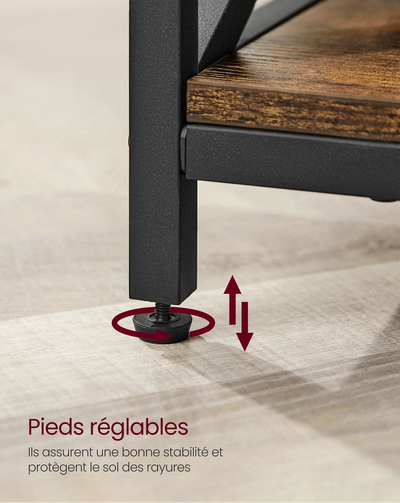 Table basse relevable bois et métal avec rangement