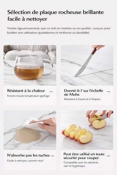 Table basse design effet marbre avec rangements