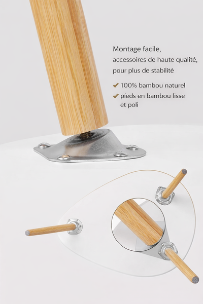 Table basse gigogne ovale blanche et bois scandinave