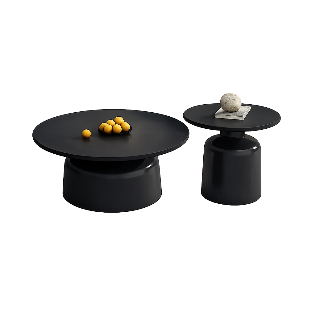 Table basse gigogne ronde et design scandinave