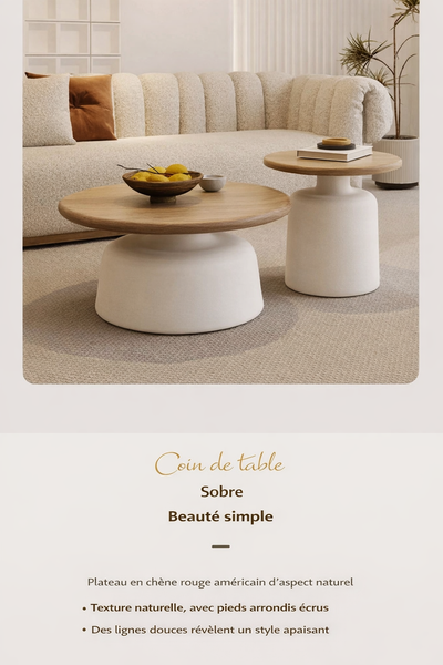 Table basse gigogne ronde et design scandinave