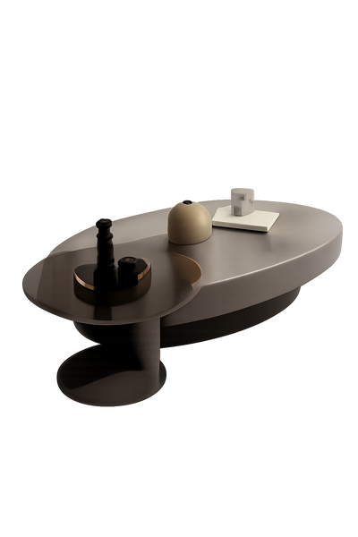 Table basse gigogne ronde et organique au design luxe