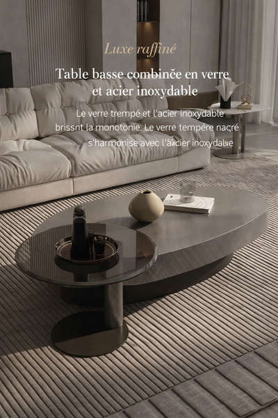 Table basse gigogne ronde et organique au design luxe