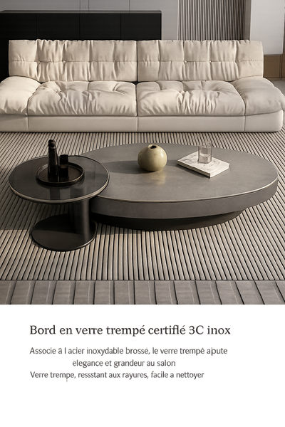 Table basse gigogne ronde et organique au design luxe