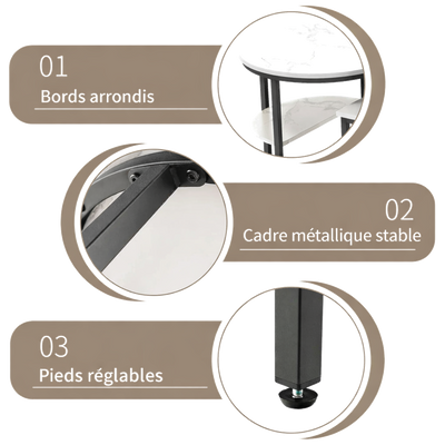 Table basse gigogne ronde et ovale avec rangement