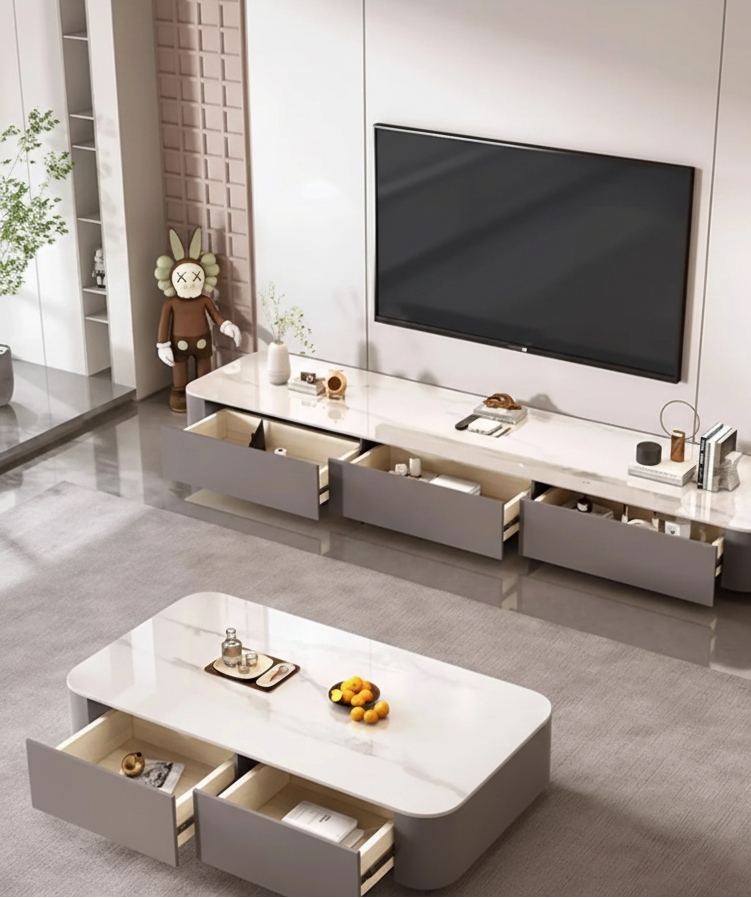 Table basse design italien rectangulaire en céramique