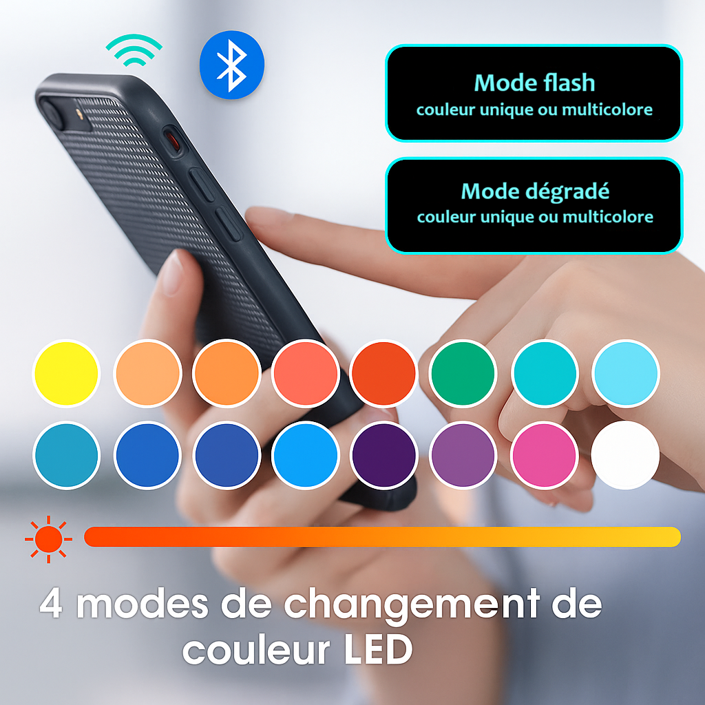 Table basse moderne en verre avec LED et rangements