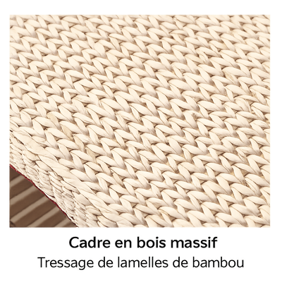 Table basse ovale en rotin naturel pour salon et espace détente