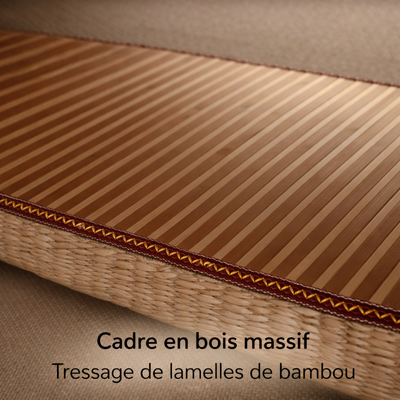 Table basse ovale en rotin naturel pour salon et espace détente