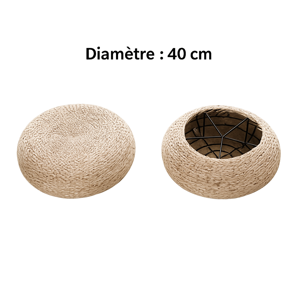 Table basse ovale en rotin naturel pour salon et espace détente