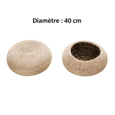 Table basse ovale en rotin naturel pour salon et espace détente